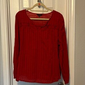 Banana Republic Red Textured Blouse